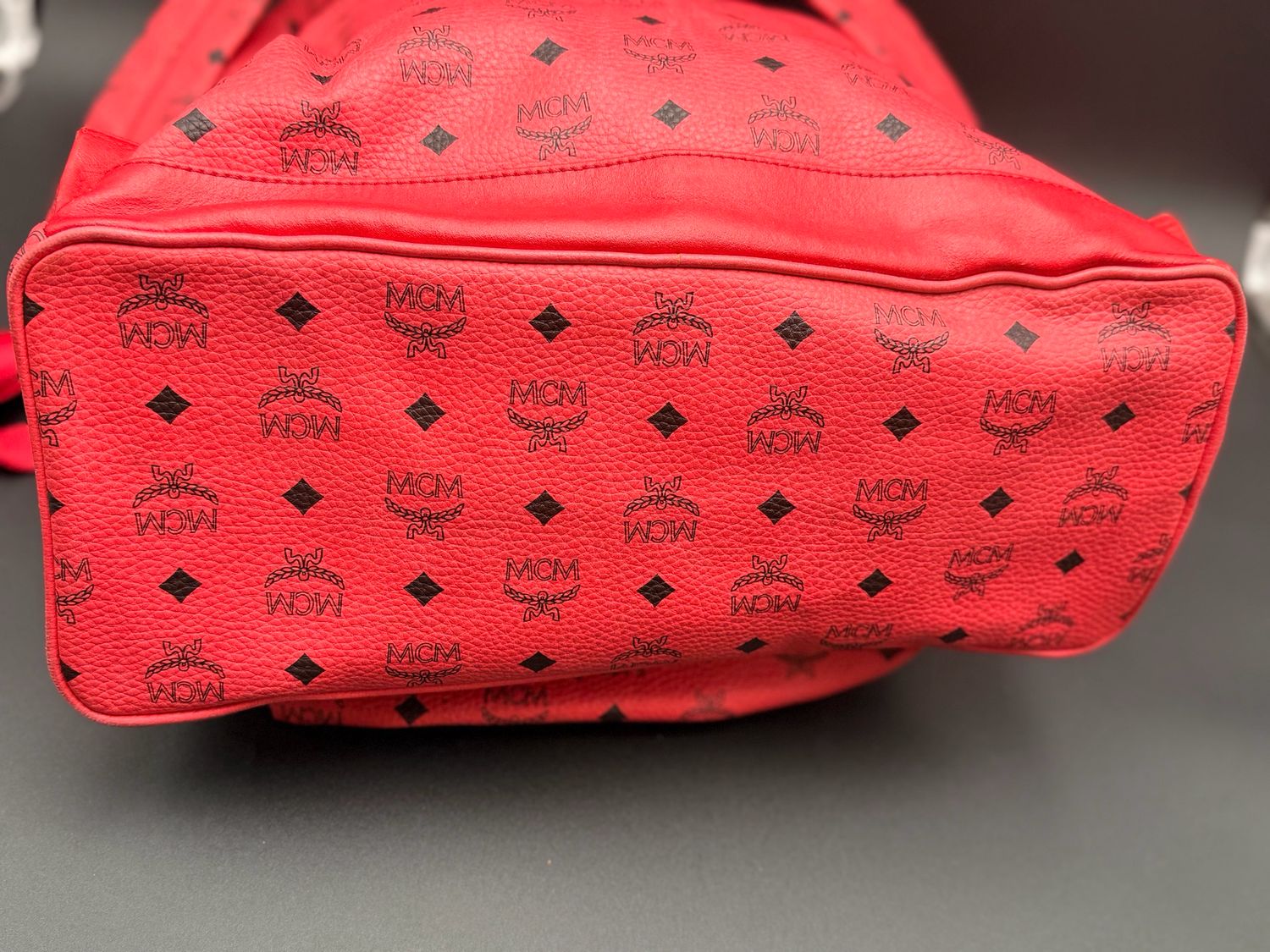 Mcm Visetos Studded Backpack Pink 