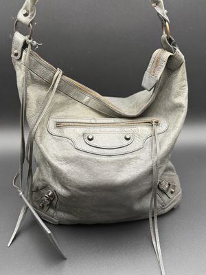 Balenciaga Motocross Hobo Shoulder Grey 