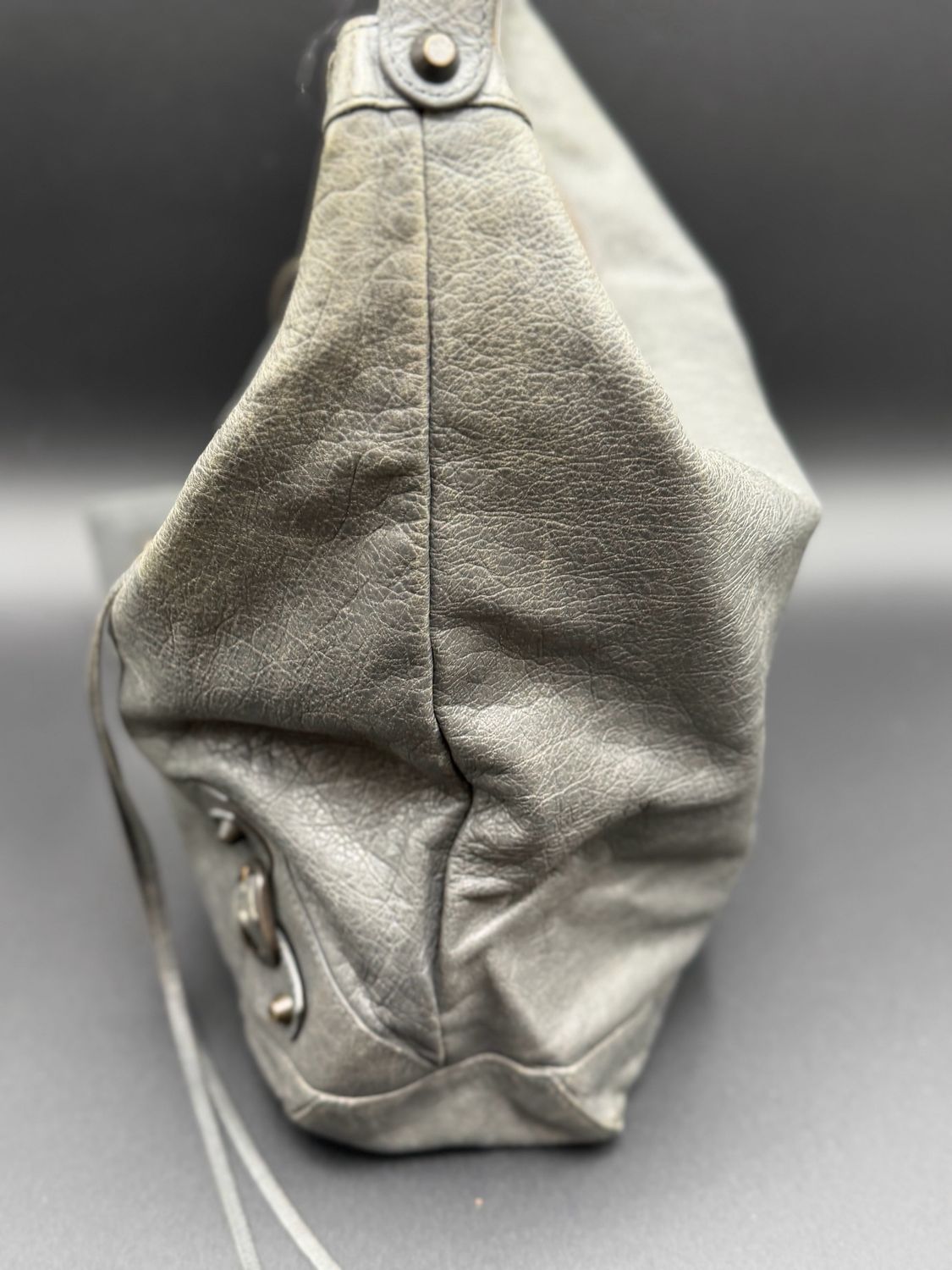 Balenciaga Motocross Hobo Shoulder Grey 
