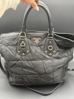 Prada Nylon Tessuto Chevron Sling Messenger Tote