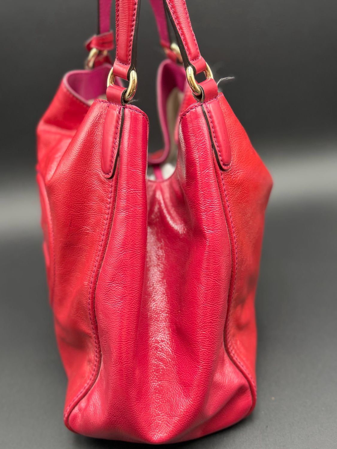 Gucci Soho Patent Cellarius Tote Medium Shoulder