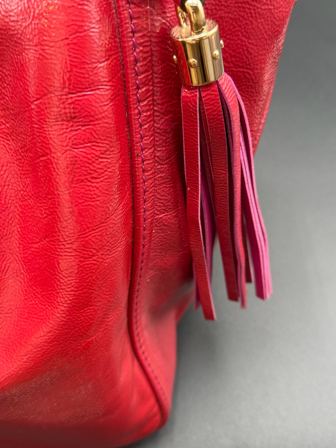 Gucci Soho Patent Cellarius Tote Medium Shoulder