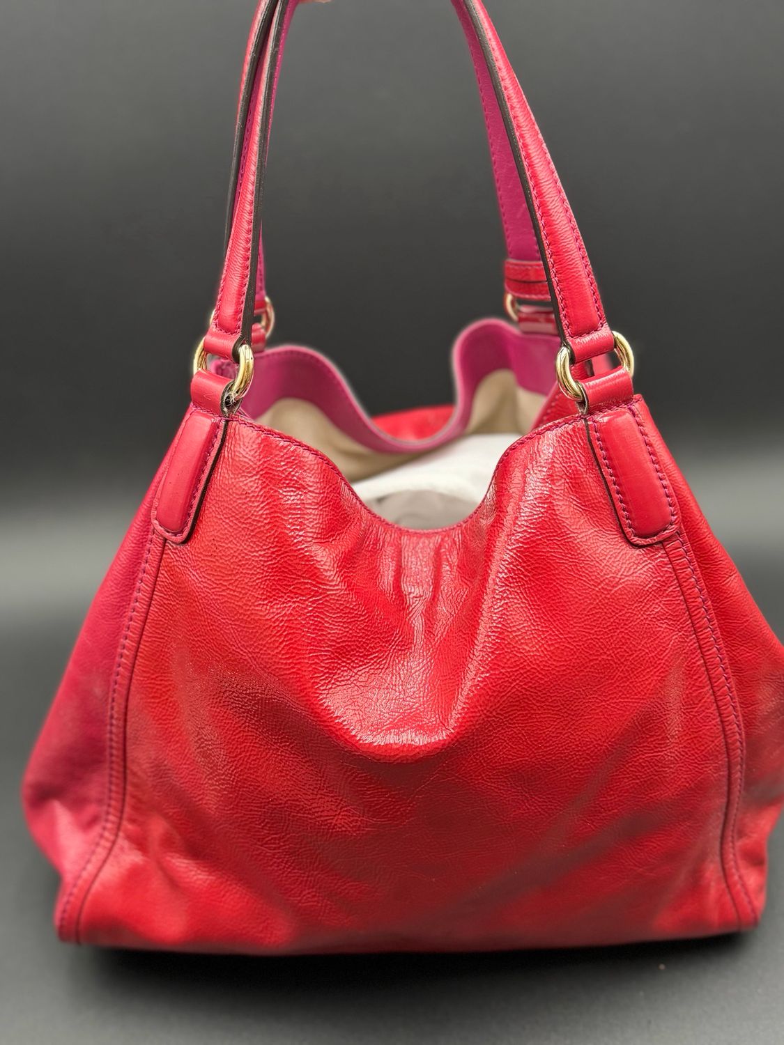 Gucci Soho Patent Cellarius Tote Medium Shoulder