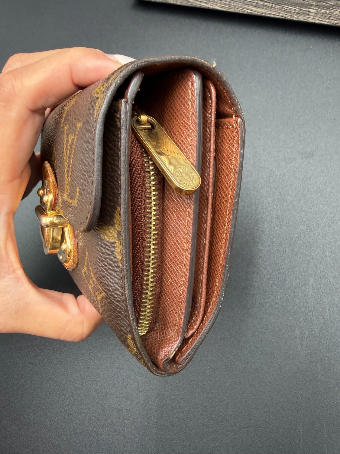 Louis Vuitton Monogram Joey Tri-Fold Flap Wallet 