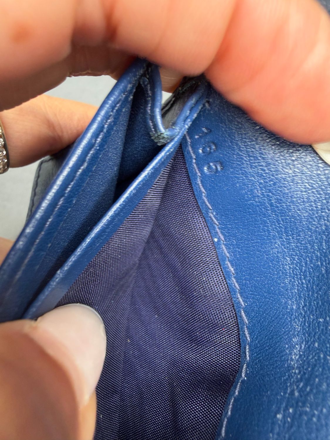 Prada Saffiano Blue Flap Card Holder