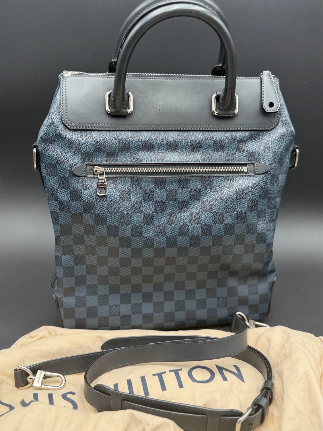 Louis Vuitton Damier Cobalt Greenwich Tote Shoulder Bag