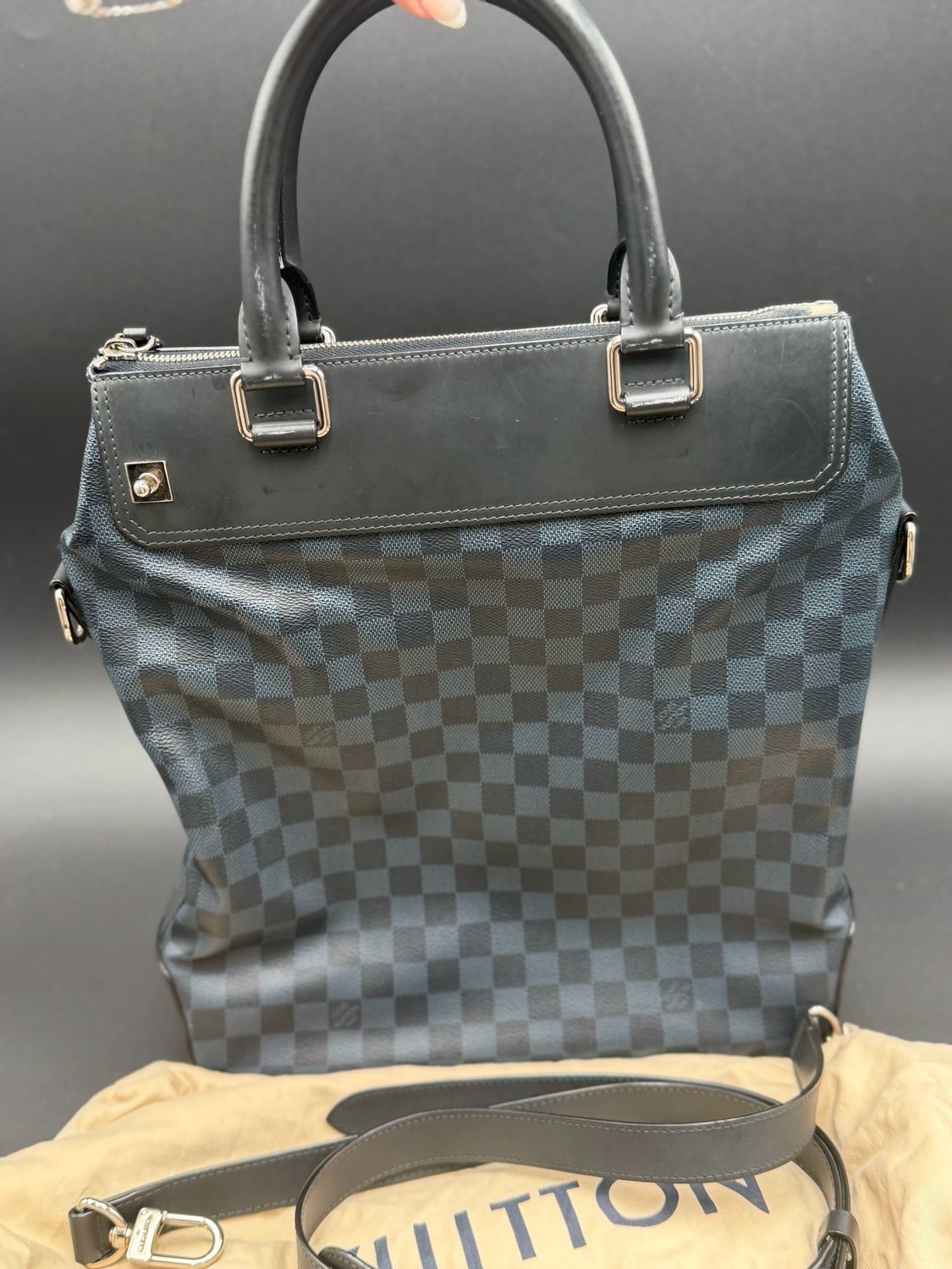 Louis Vuitton Damier Cobalt Greenwich Tote Shoulder Bag