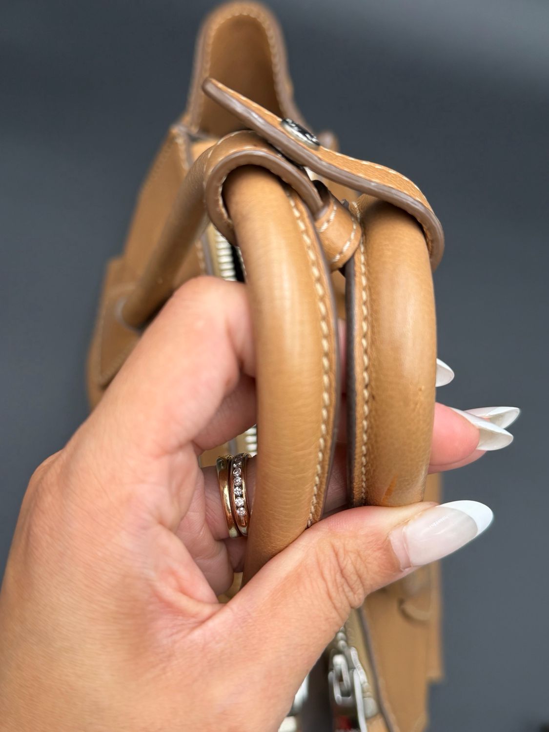 Soft Calf Top Handle Twin Tote Shoulder Bag