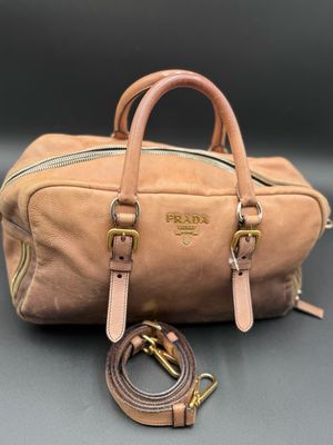 Prada Glace Calf Bowler Messenger Crossbody