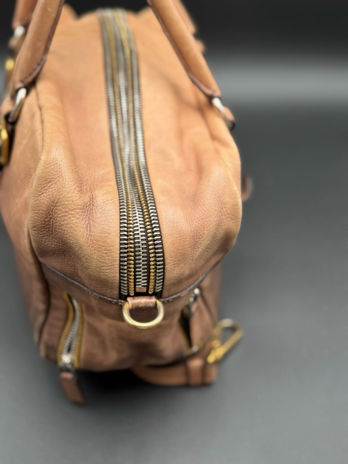 Prada Glace Calf Bowler Messenger Crossbody