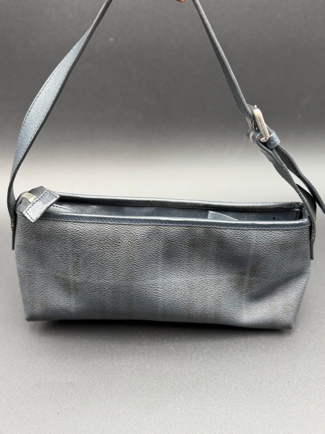 Burberry Vintage Check Navy Blue Hobo Shoulder
