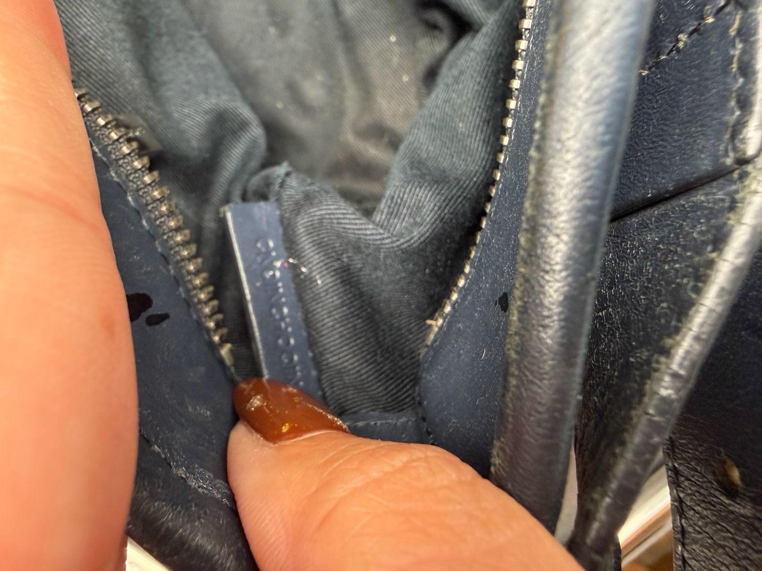 Burberry Vintage Check Navy Blue Hobo Shoulder