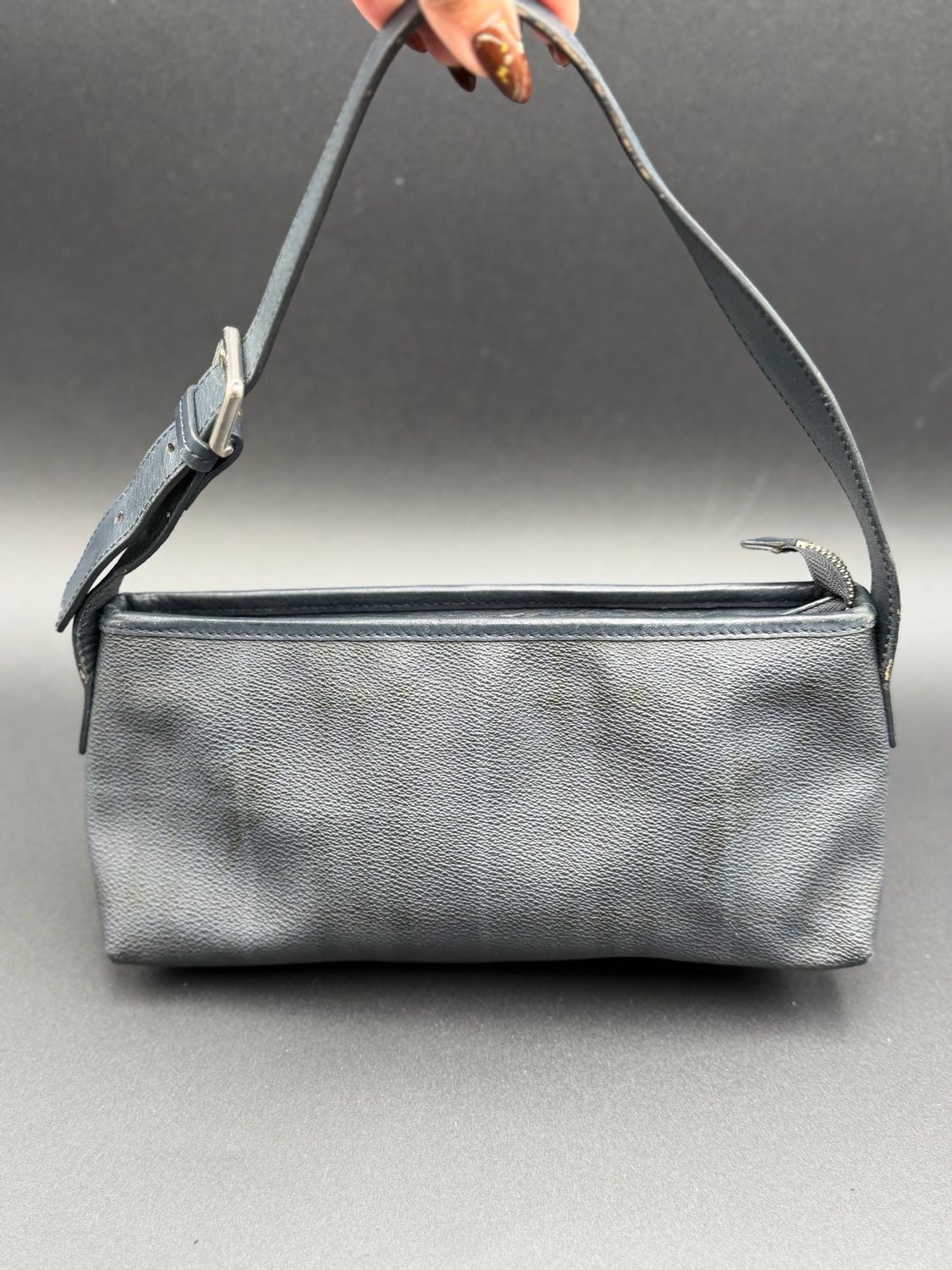 Burberry Vintage Check Navy Blue Hobo Shoulder