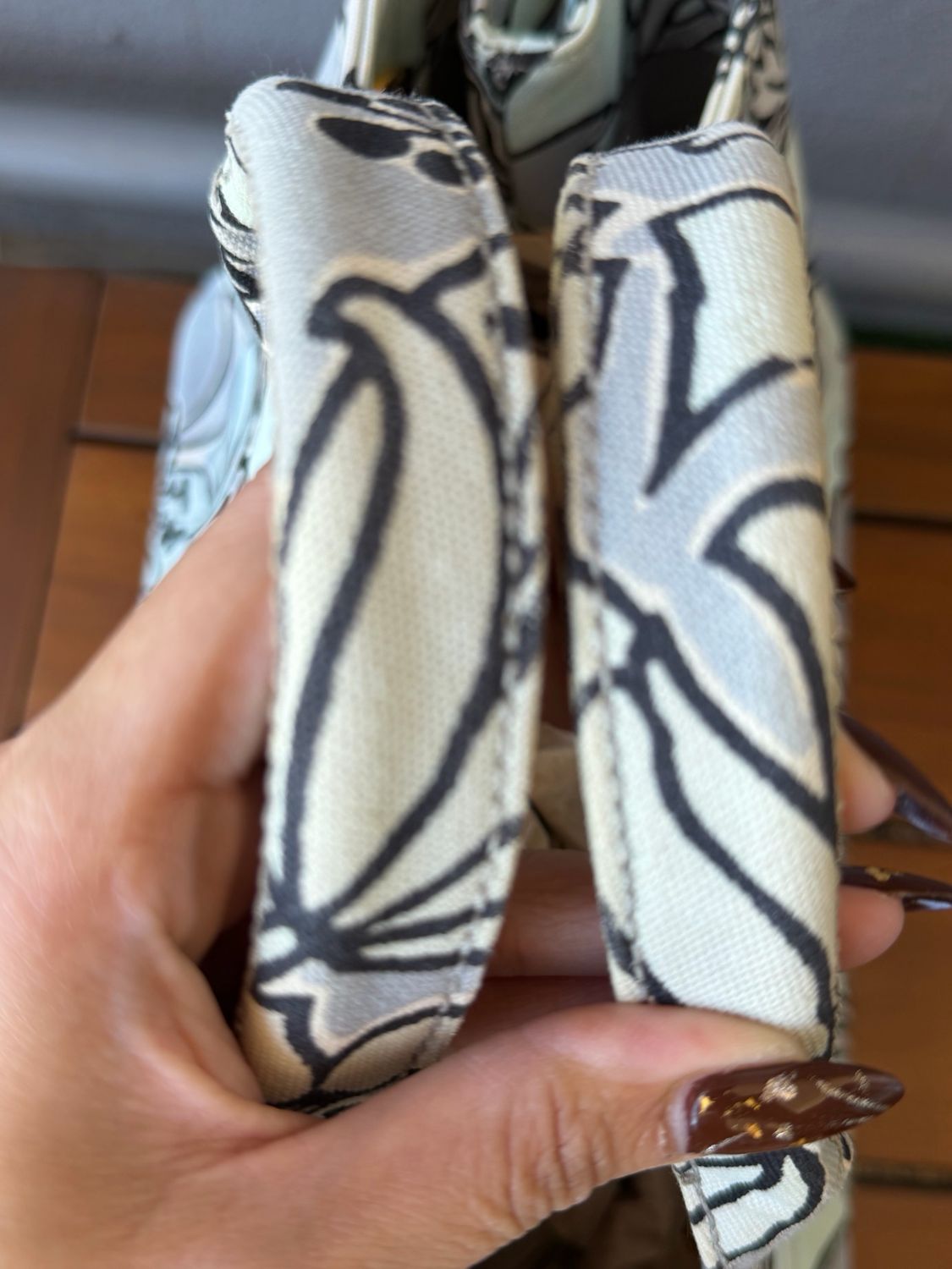 Prada Canapa Canvas Floral Print Large Crossbody Messenger