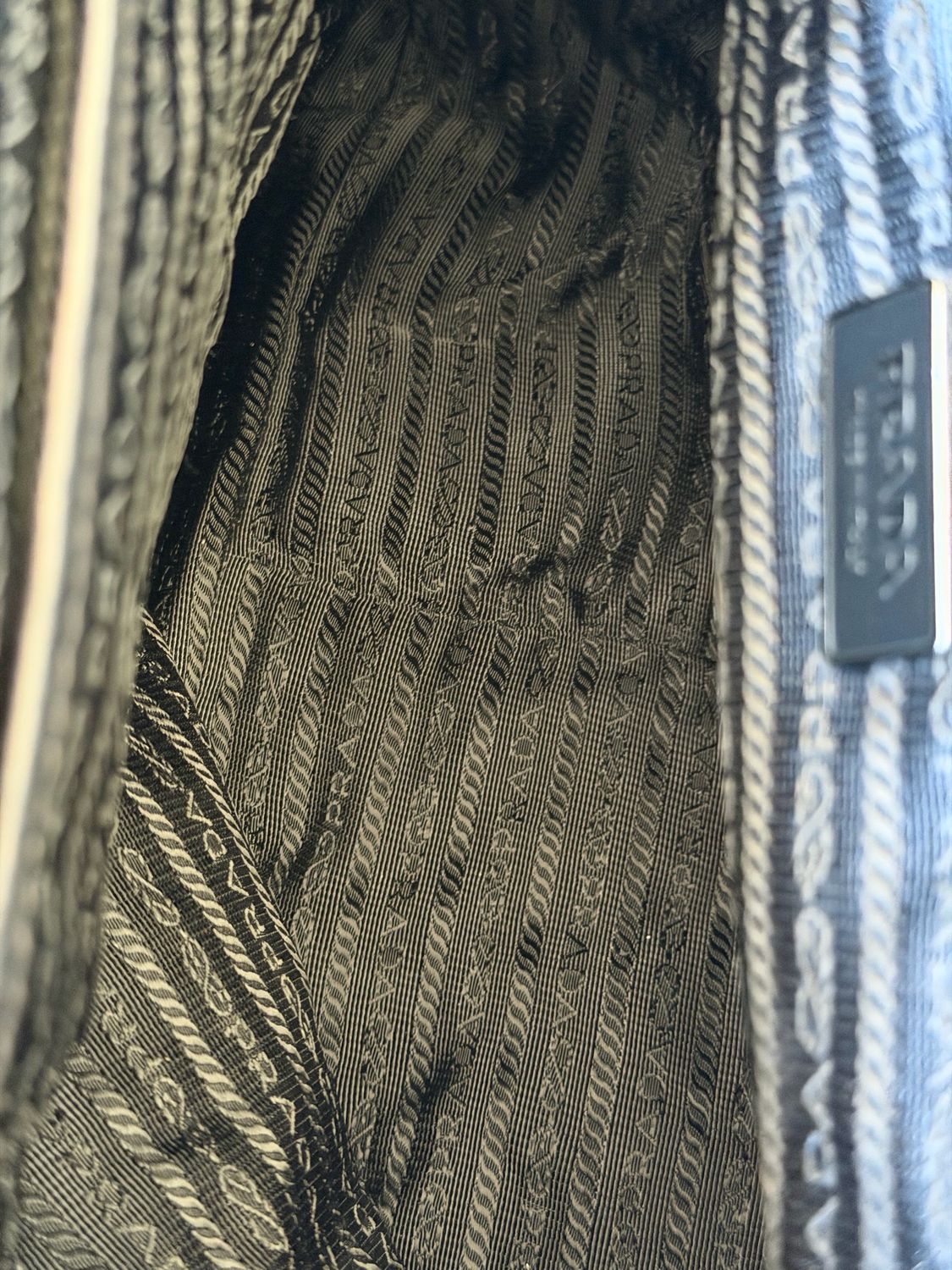Prada Nylon Tessuto Gaufre Braided Tote Shoulder Vertical