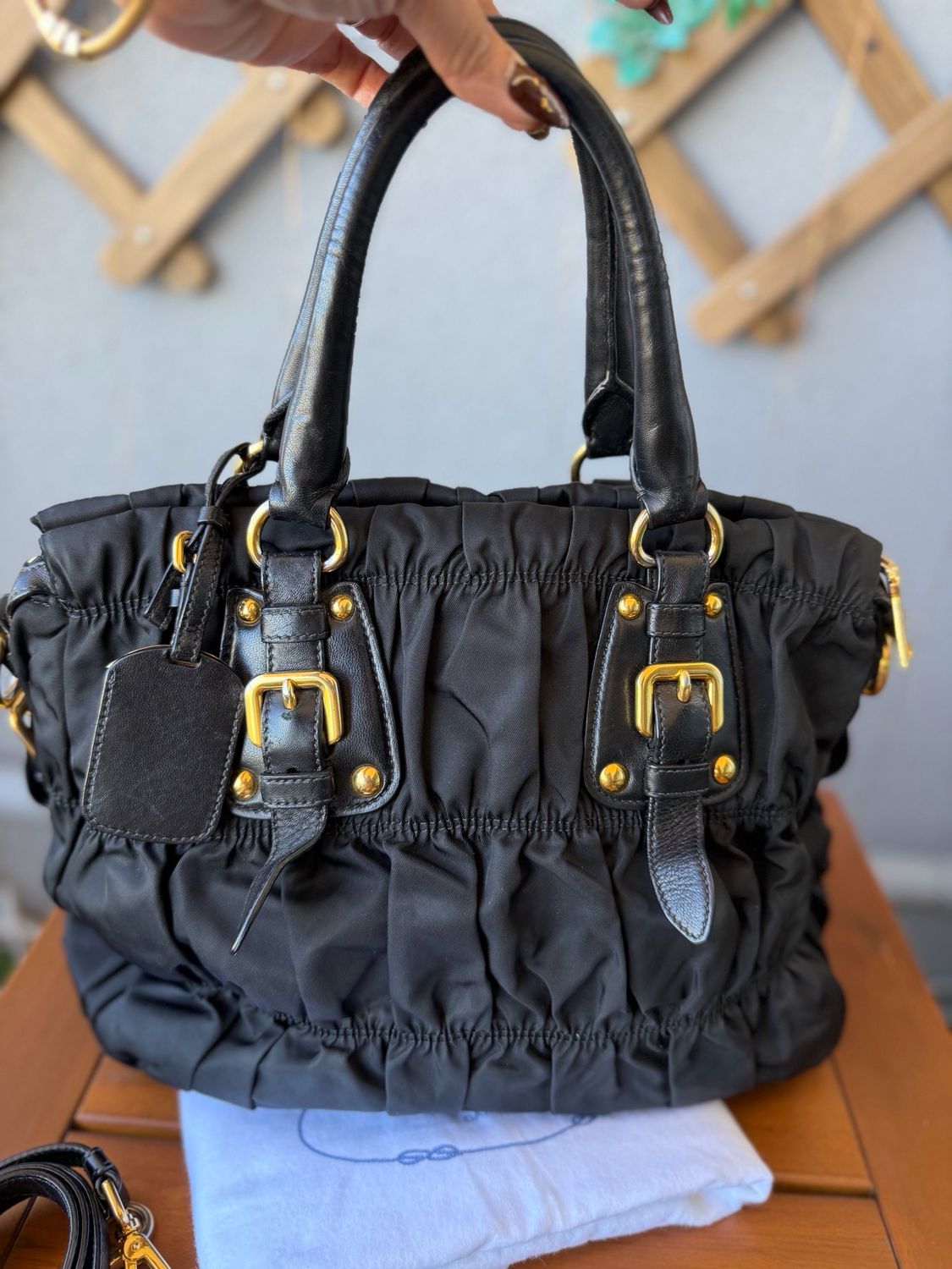 Prada Nylon Tessuto Gaufre Crossbody Tote Medium