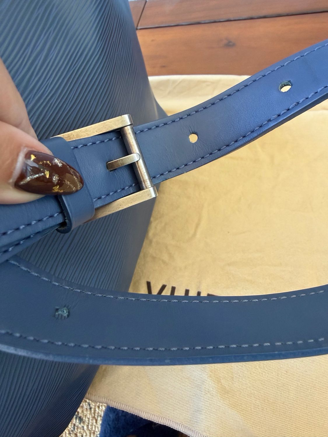 Louis Vuitton Myrtille Blue Epi Leather Shoulder