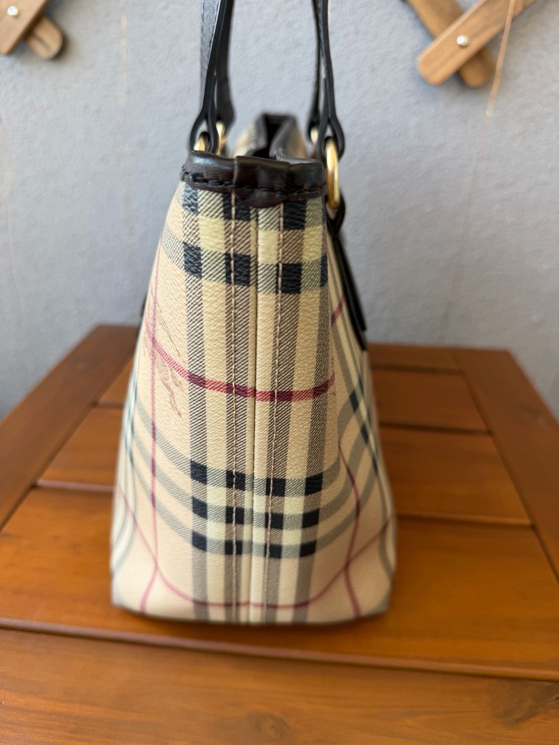 Burberry Regent Tote Haymarket Check Shoulder Bag
