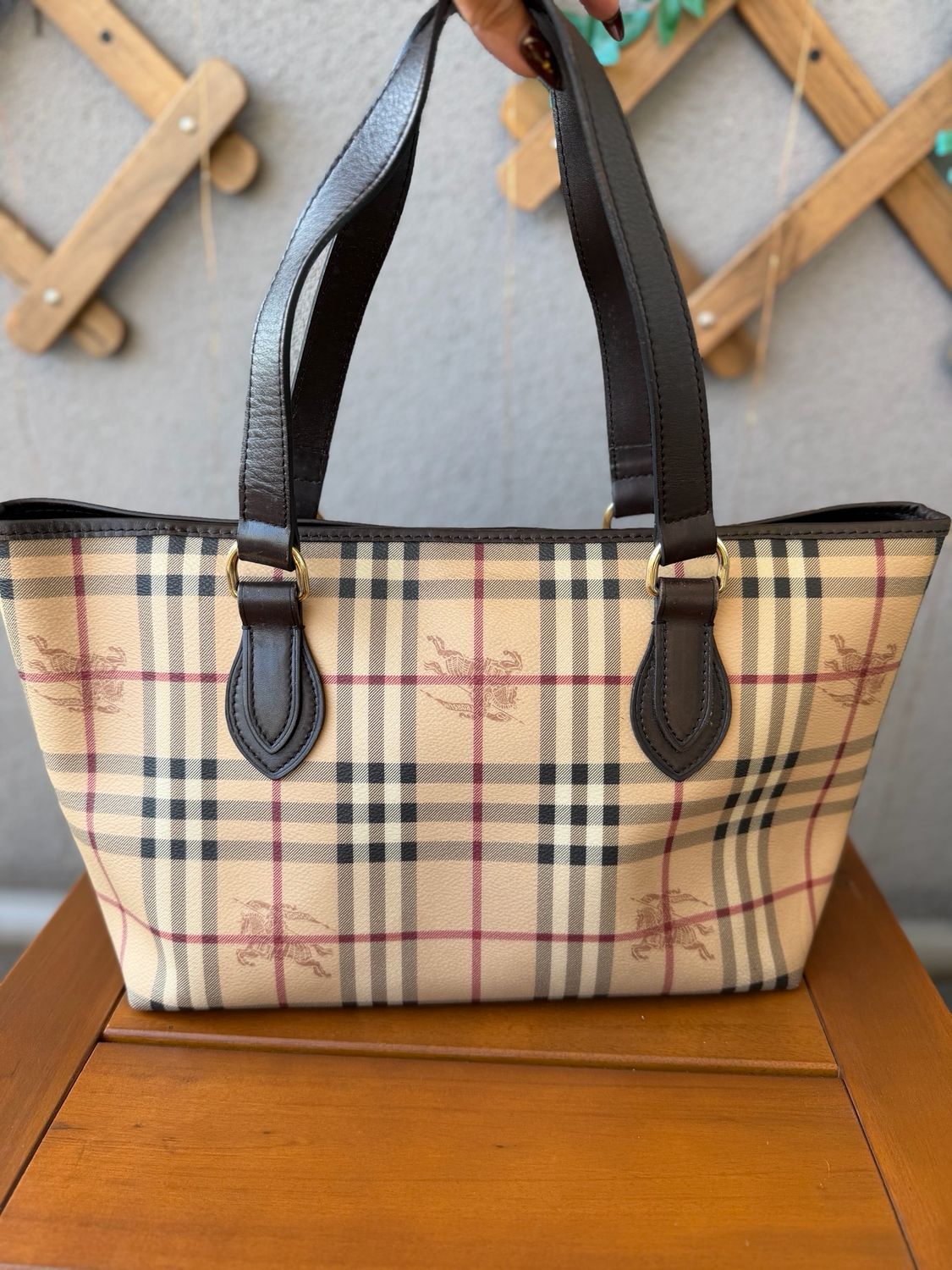 Burberry Regent Tote Haymarket Check Shoulder Bag