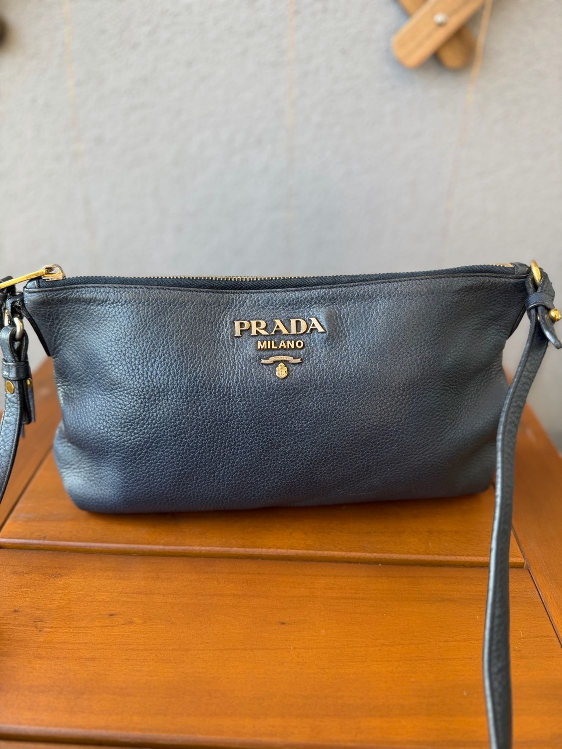 Prada Vitello Daino Crossbody Zipper Messenger