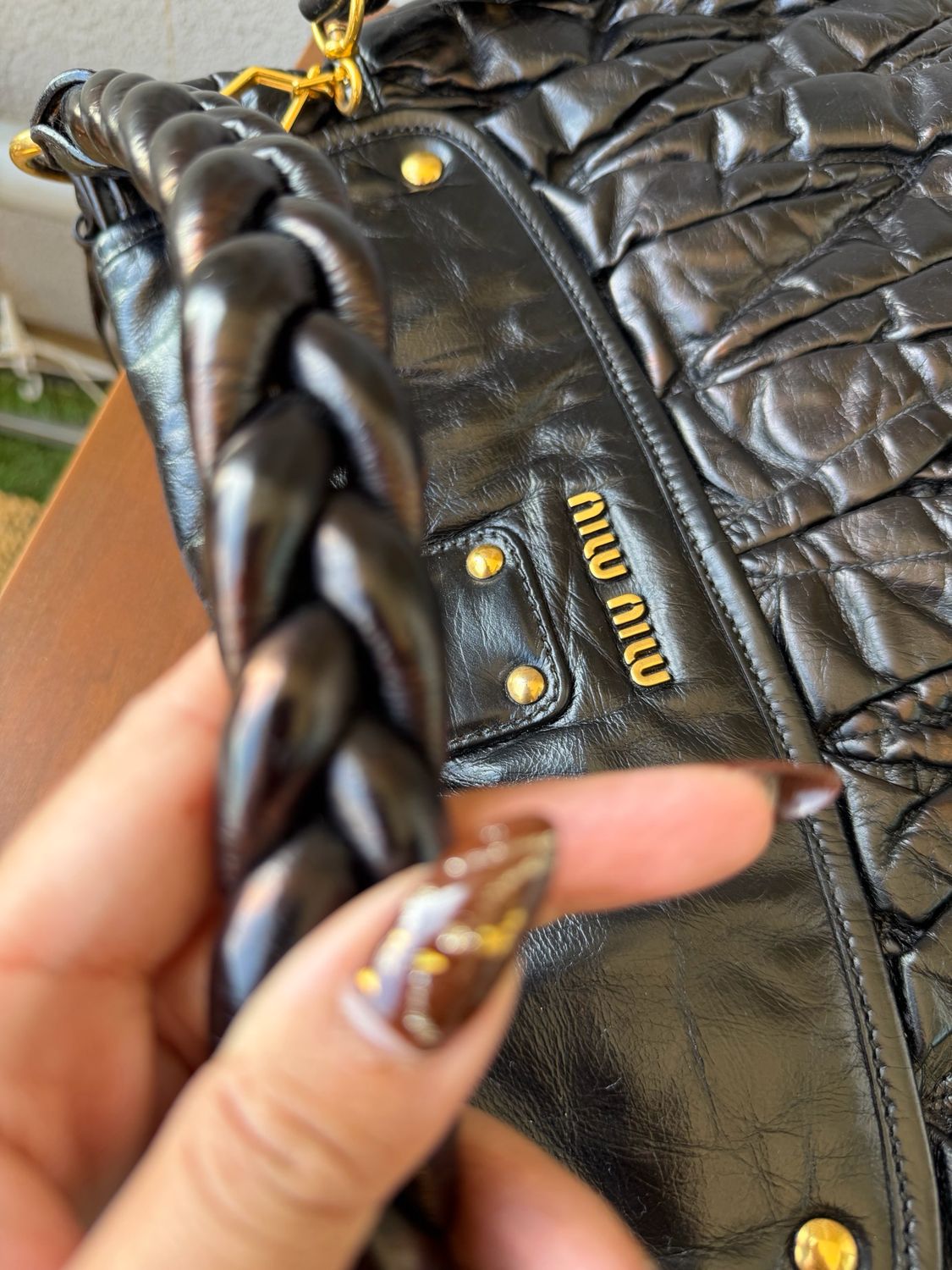 Miumiu Nappa Coffer Matelasse Hobo Sling Messenger