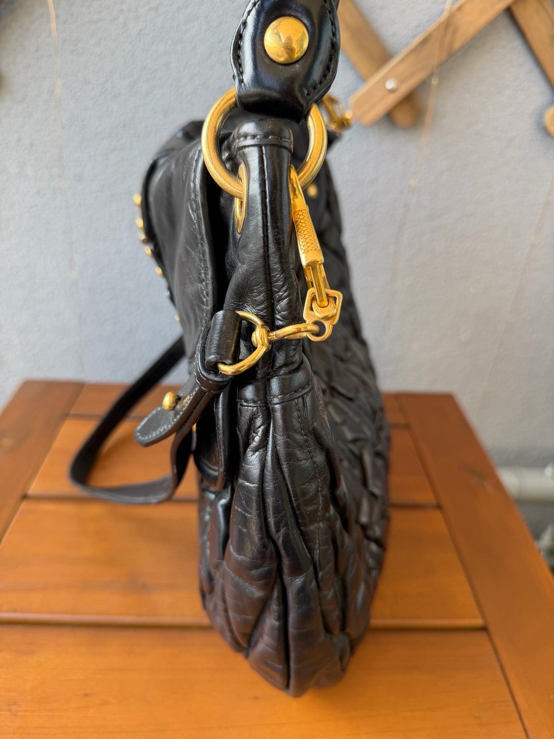 Miumiu Nappa Coffer Matelasse Hobo Sling Messenger