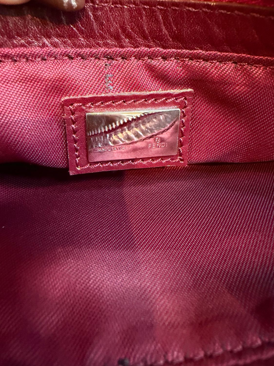 Fendi Zucca Pochette Shoulder Hobo Canvas Leather Trim