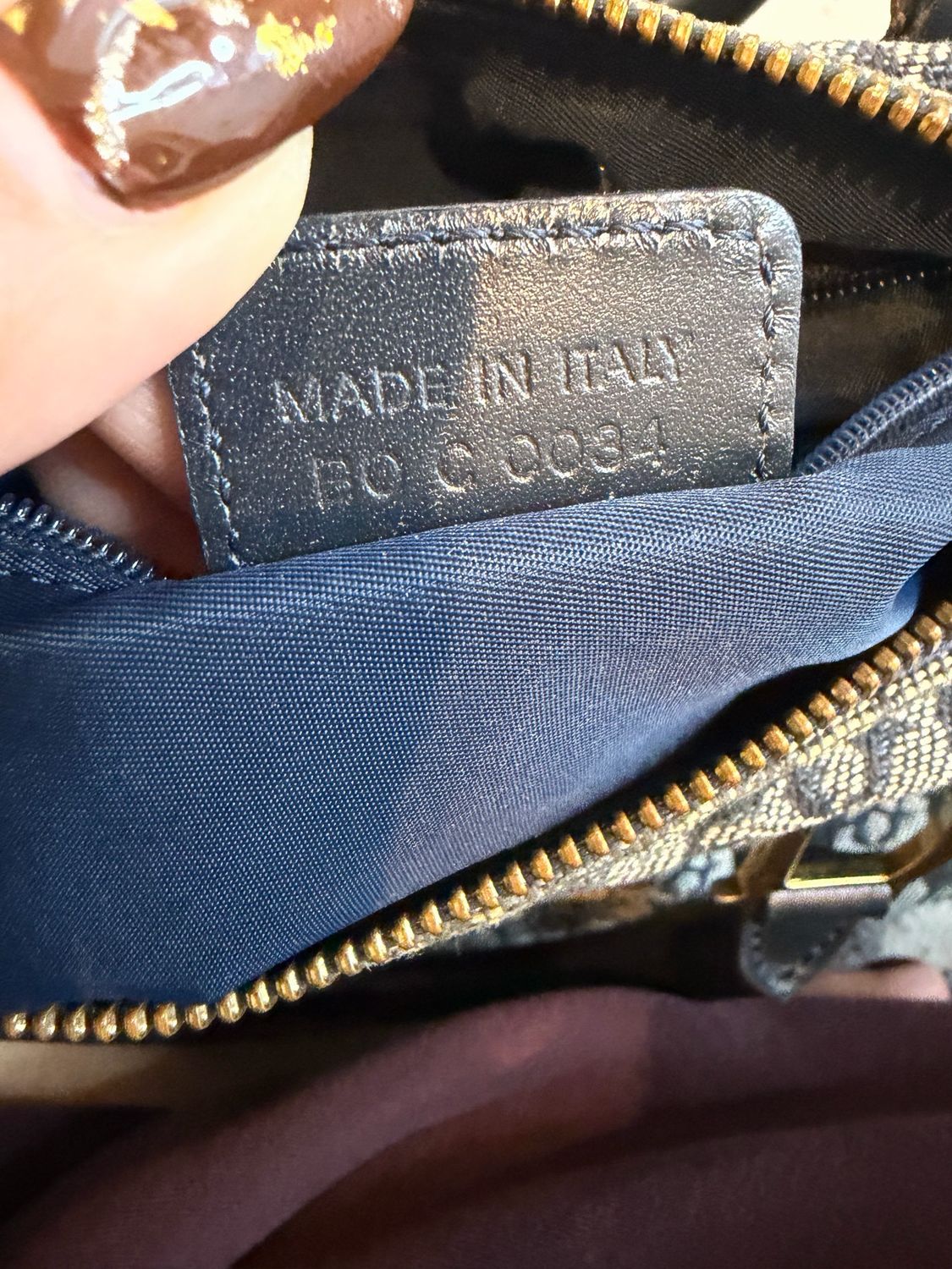 Christian Dior Trotter Mini Bowler Boston Satchel Navy