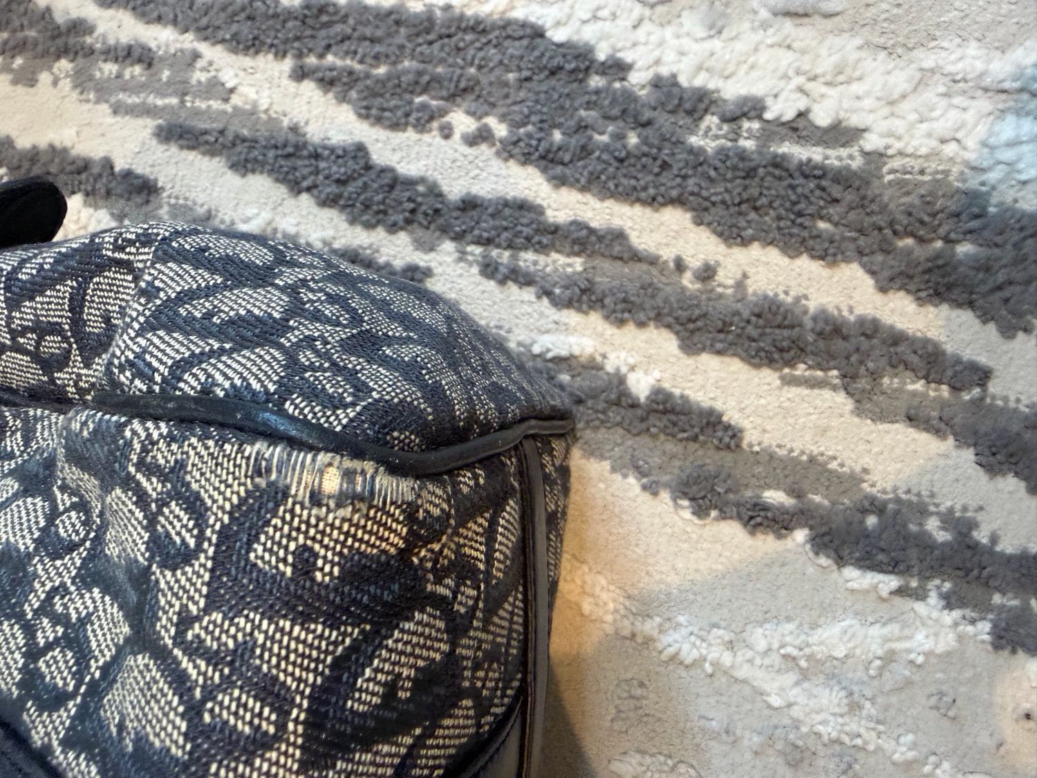 Christian Dior Trotter Mini Bowler Boston Satchel Navy