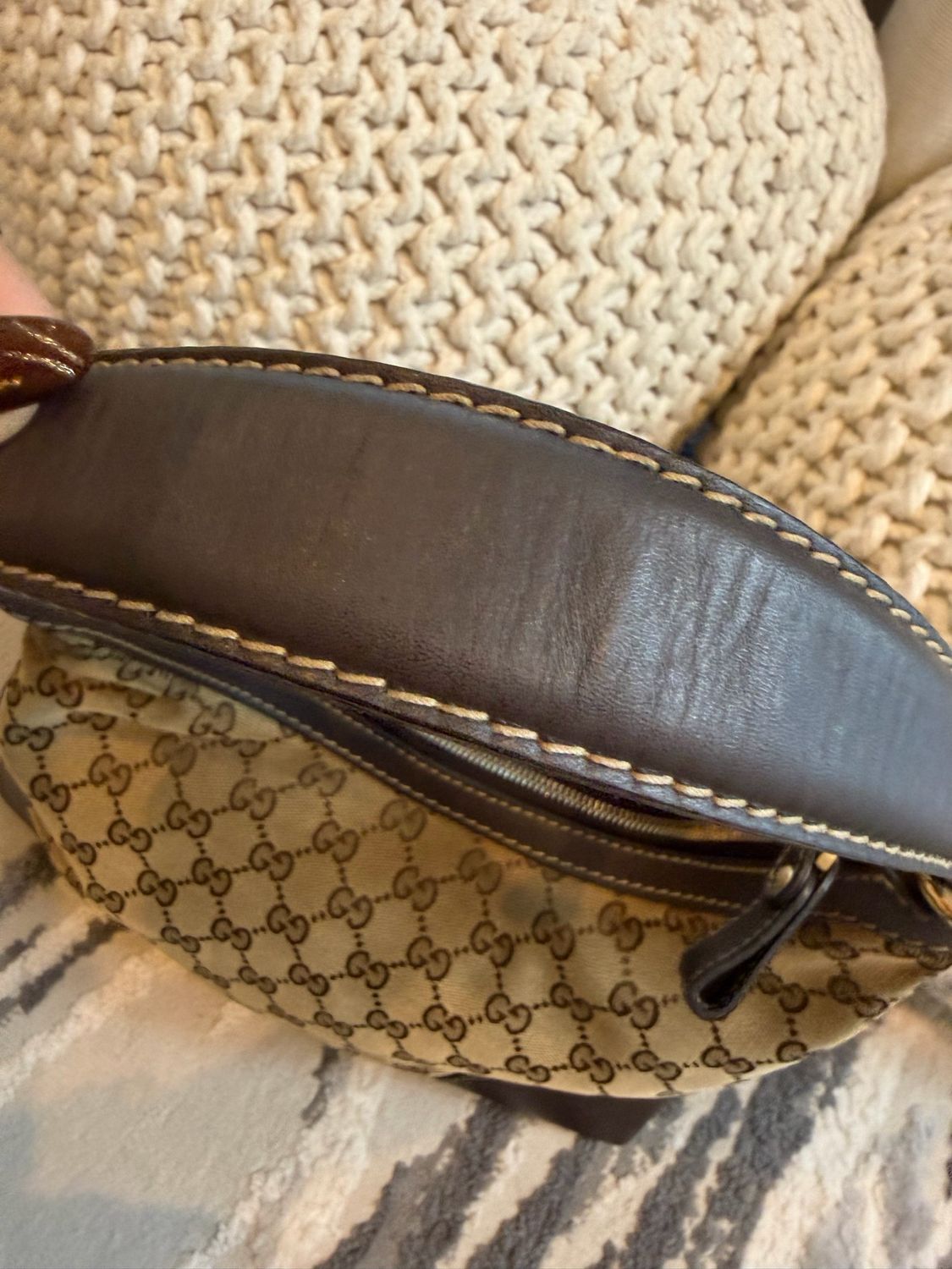 Gucci Monogram Canvas Hobo Lovely Medium Shoulder Bag