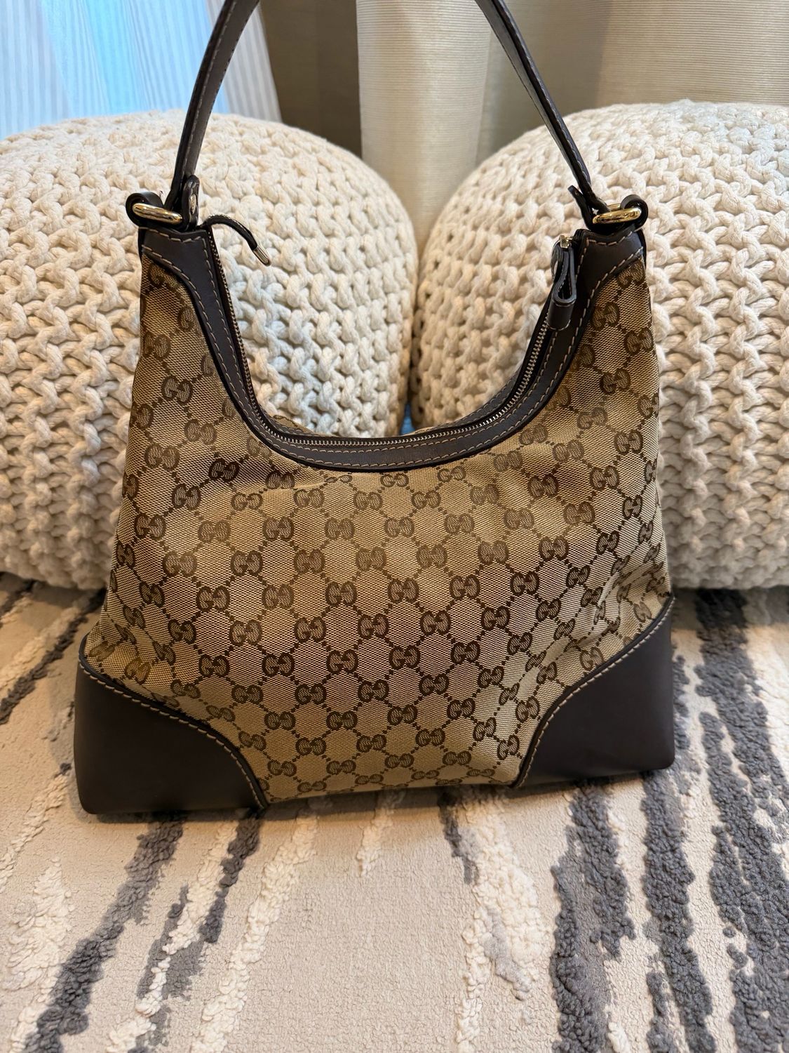 Gucci Monogram Canvas Hobo Lovely Medium Shoulder Bag