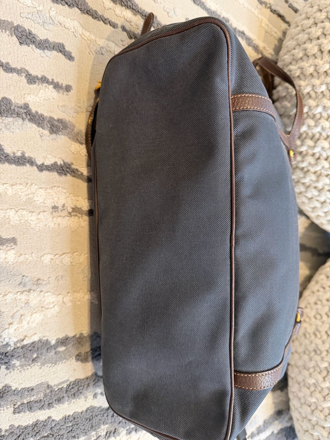 Prada Jacquard Denim Shopper Zipper Tote Messenger Crossbody