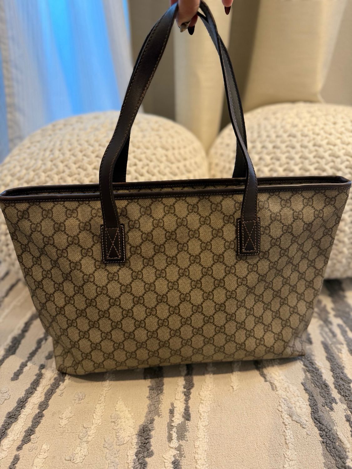 Gucci Monogram Supreme Joy Zipper Tote Medium