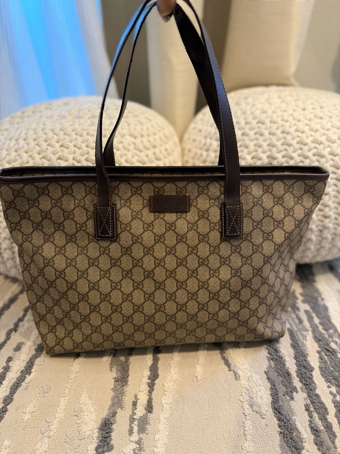 Gucci Monogram Supreme Joy Zipper Tote Medium