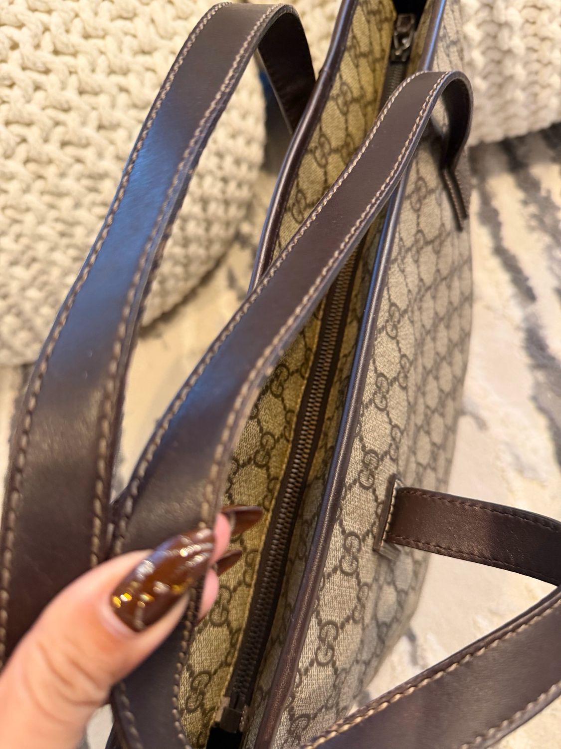 Gucci Monogram Supreme Joy Zipper Tote Medium