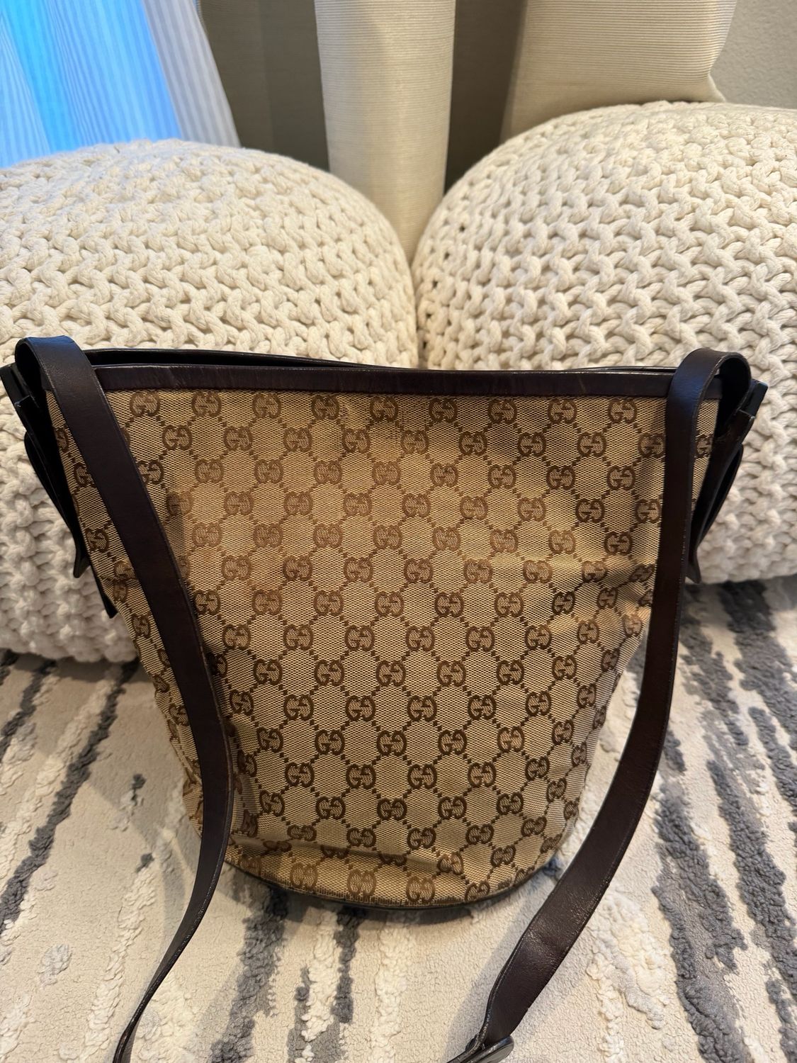 Gucci Monogram Canvas Bucket Sling Messenger