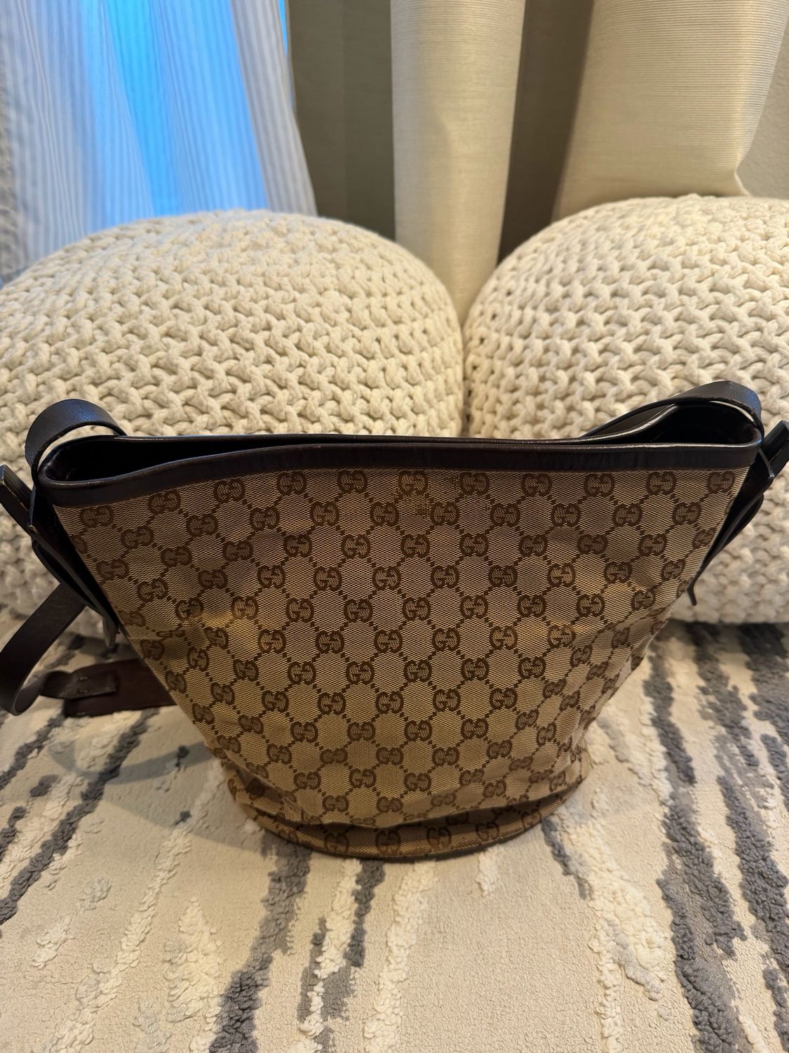 Gucci Monogram Canvas Bucket Sling Messenger
