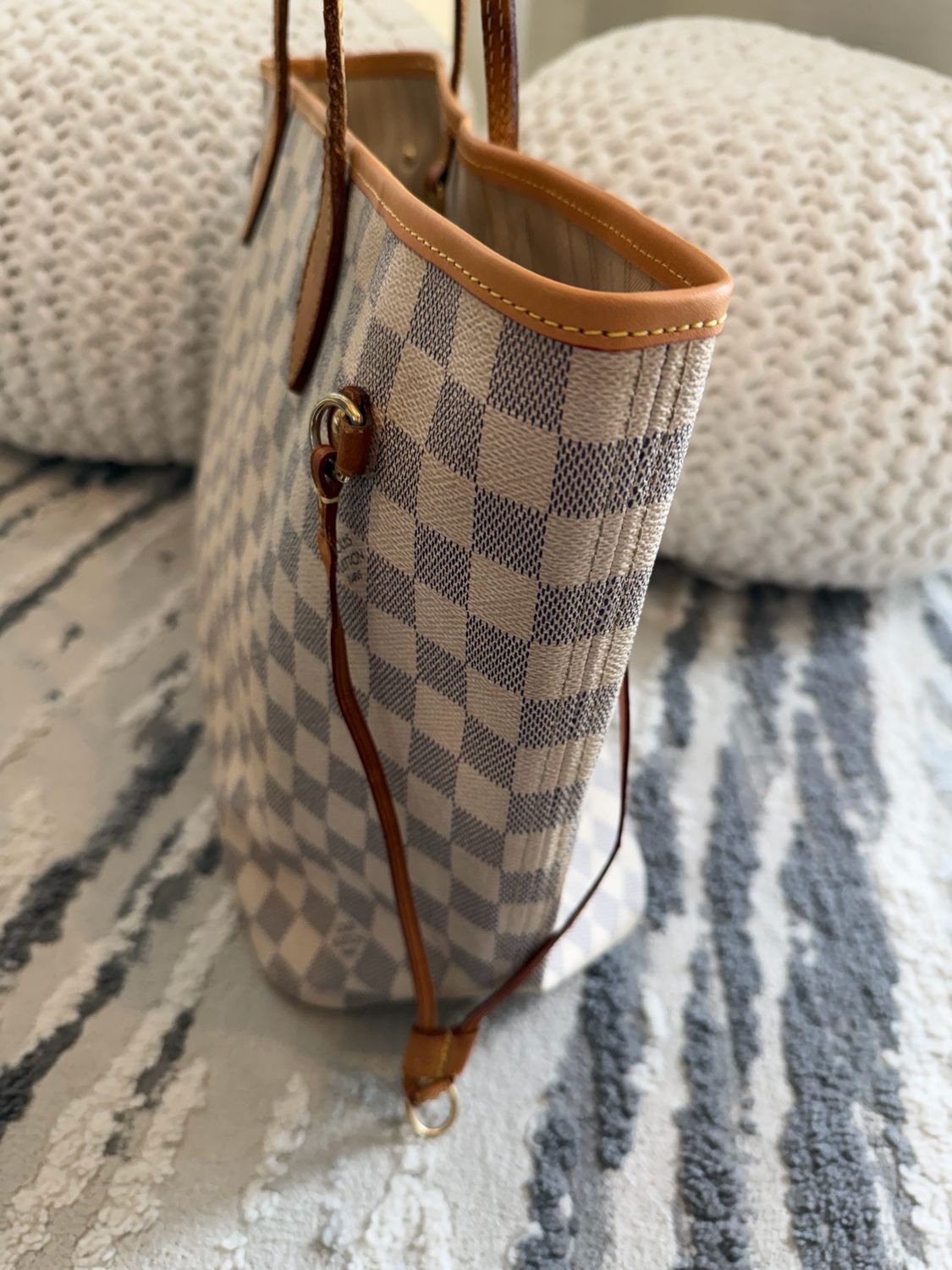 Louis Vuitton Damier Azur Neverfull Mm Tote Shoulder
