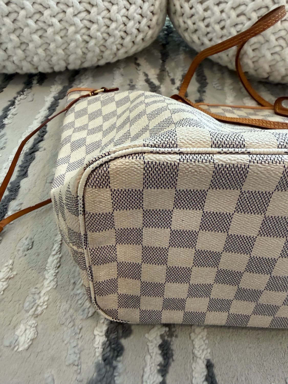 Louis Vuitton Damier Azur Neverfull Mm Tote Shoulder