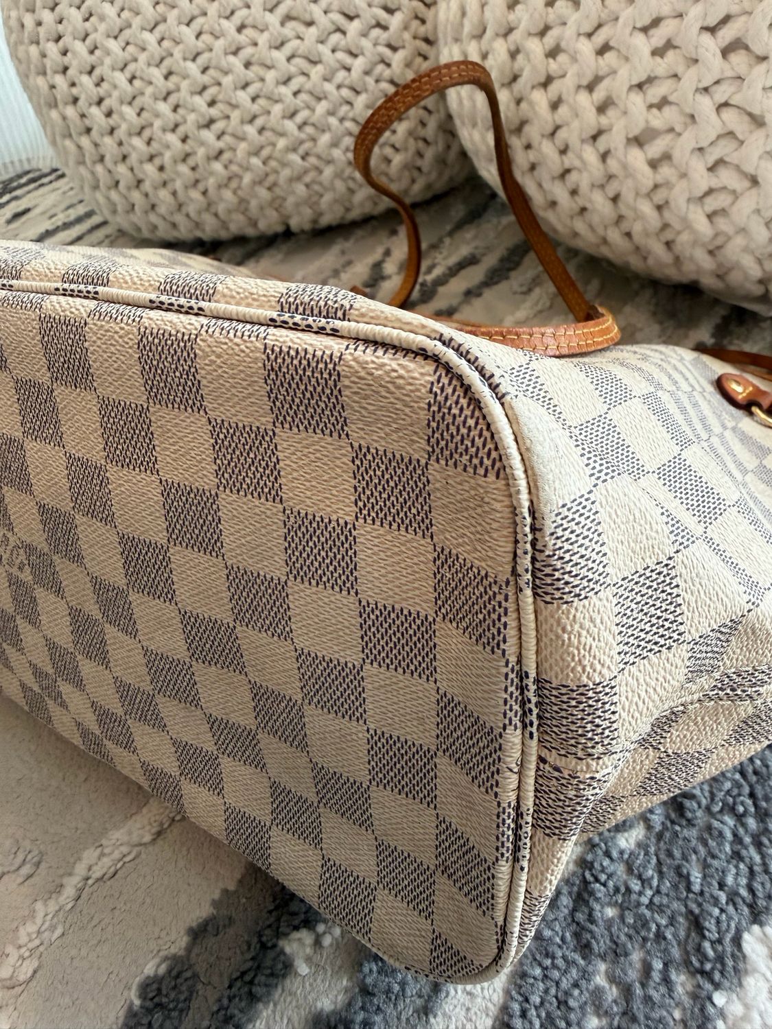 Louis Vuitton Damier Azur Neverfull Mm Tote Shoulder