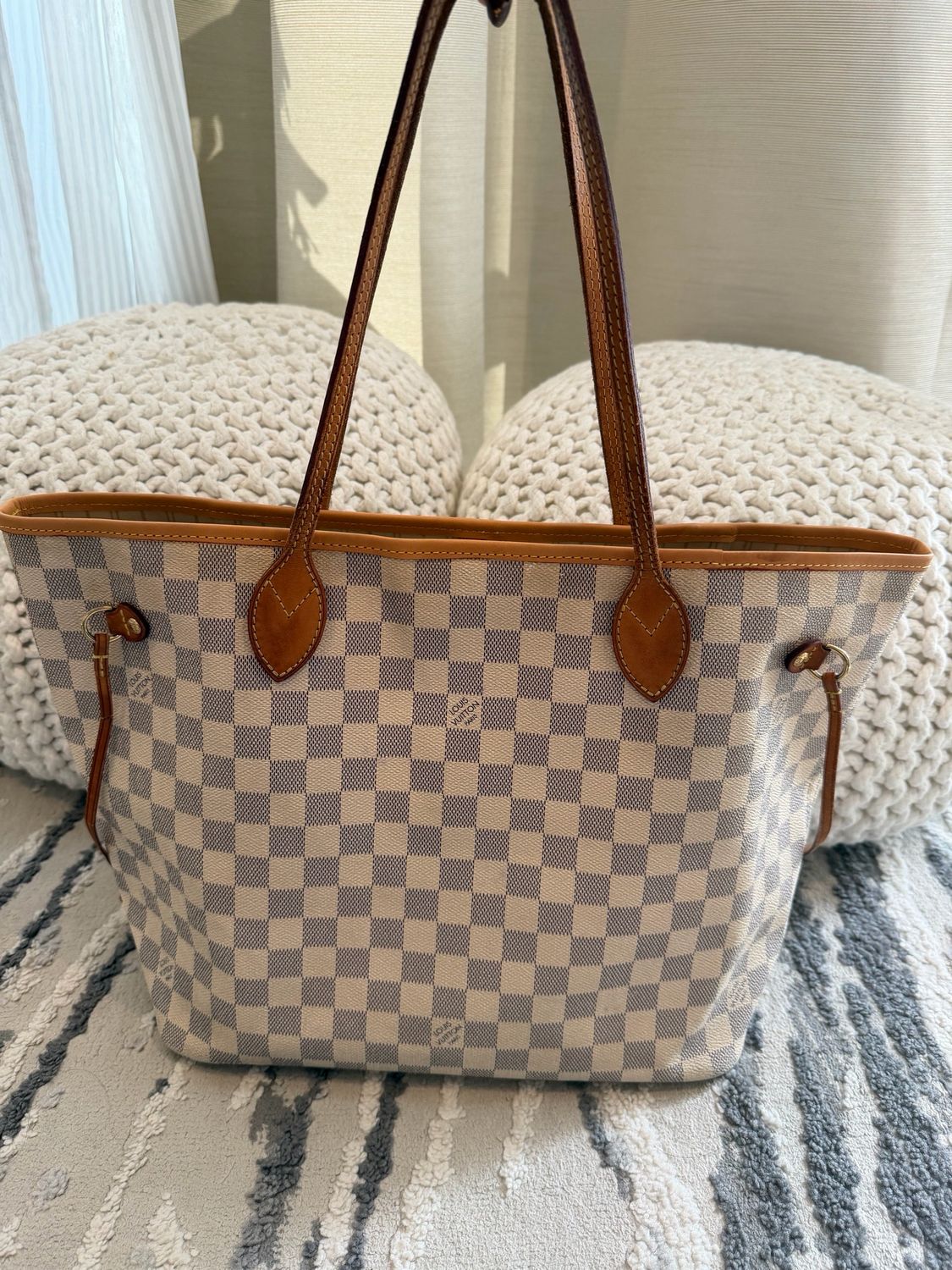 Louis Vuitton Damier Azur Neverfull Mm Tote Shoulder