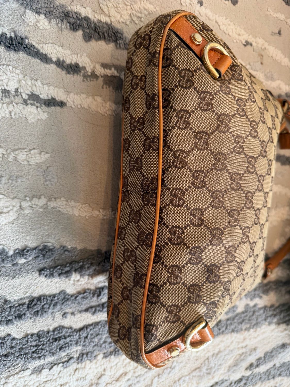 Gucci Monogram Canvas Abbey Hobo Shoulder