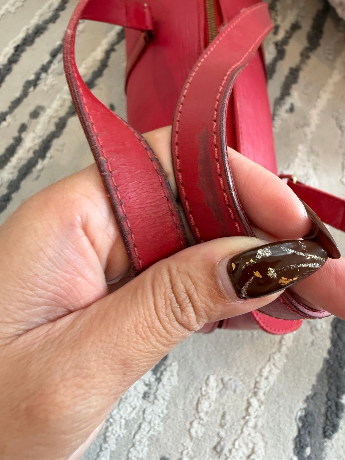 Louis Vuitton Red Epi Soufflot Tote Bowler