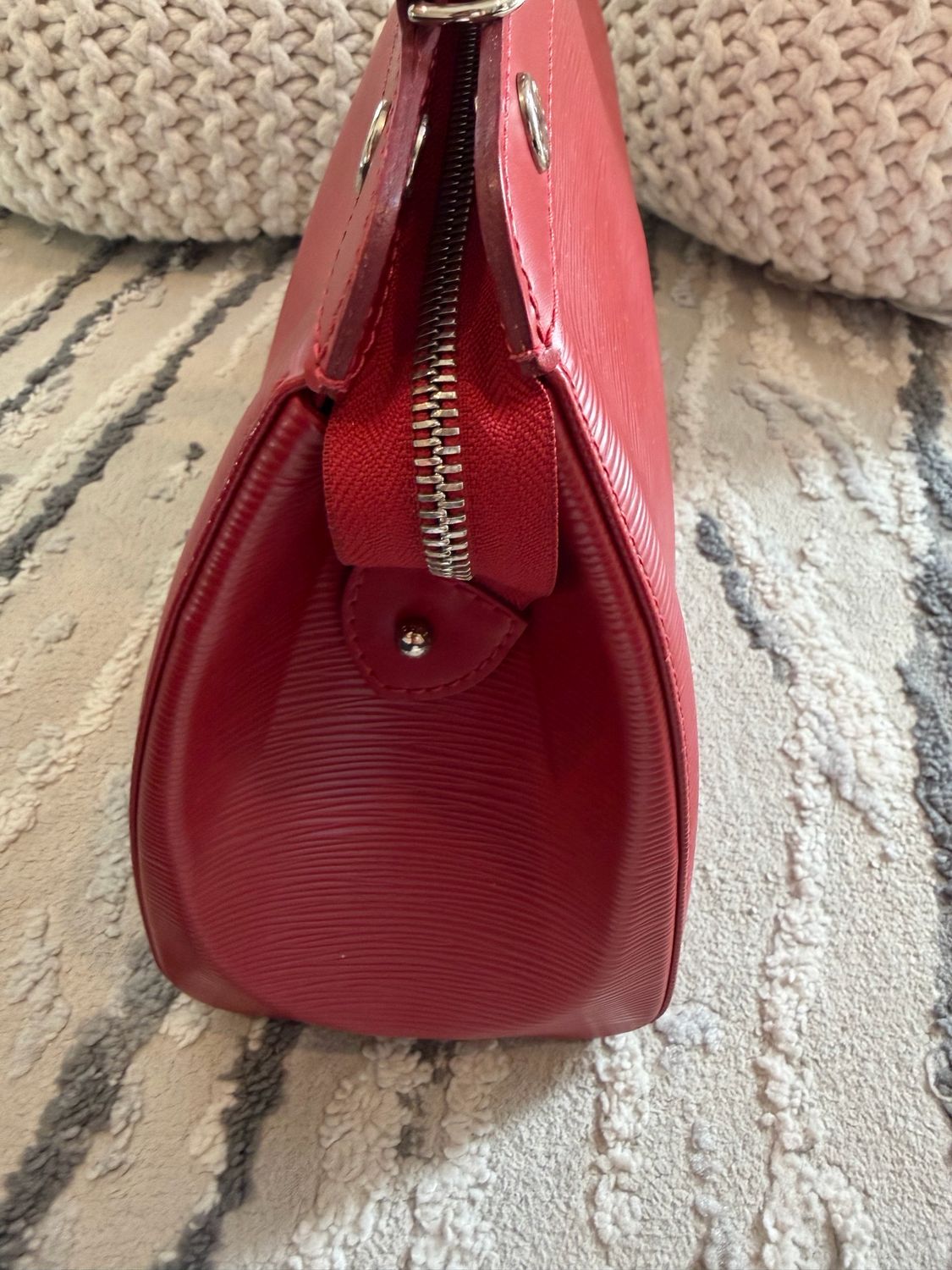 Louis Vuittom Red Epi Brea Top Handle