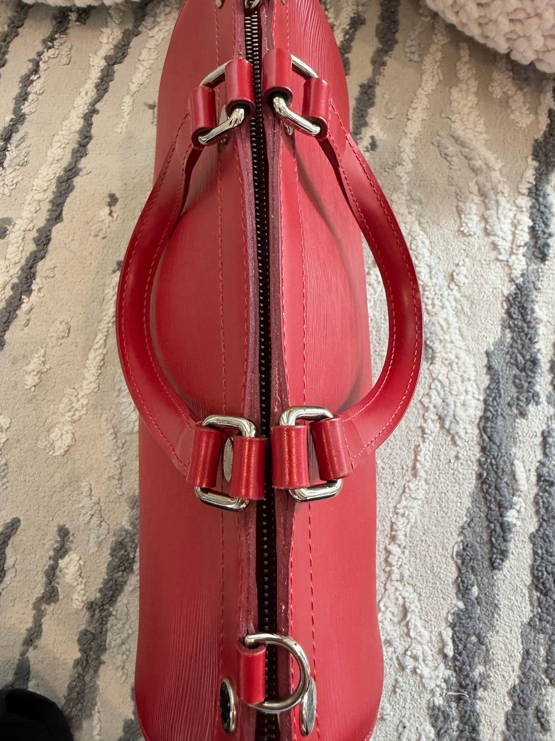 Louis Vuittom Red Epi Brea Top Handle