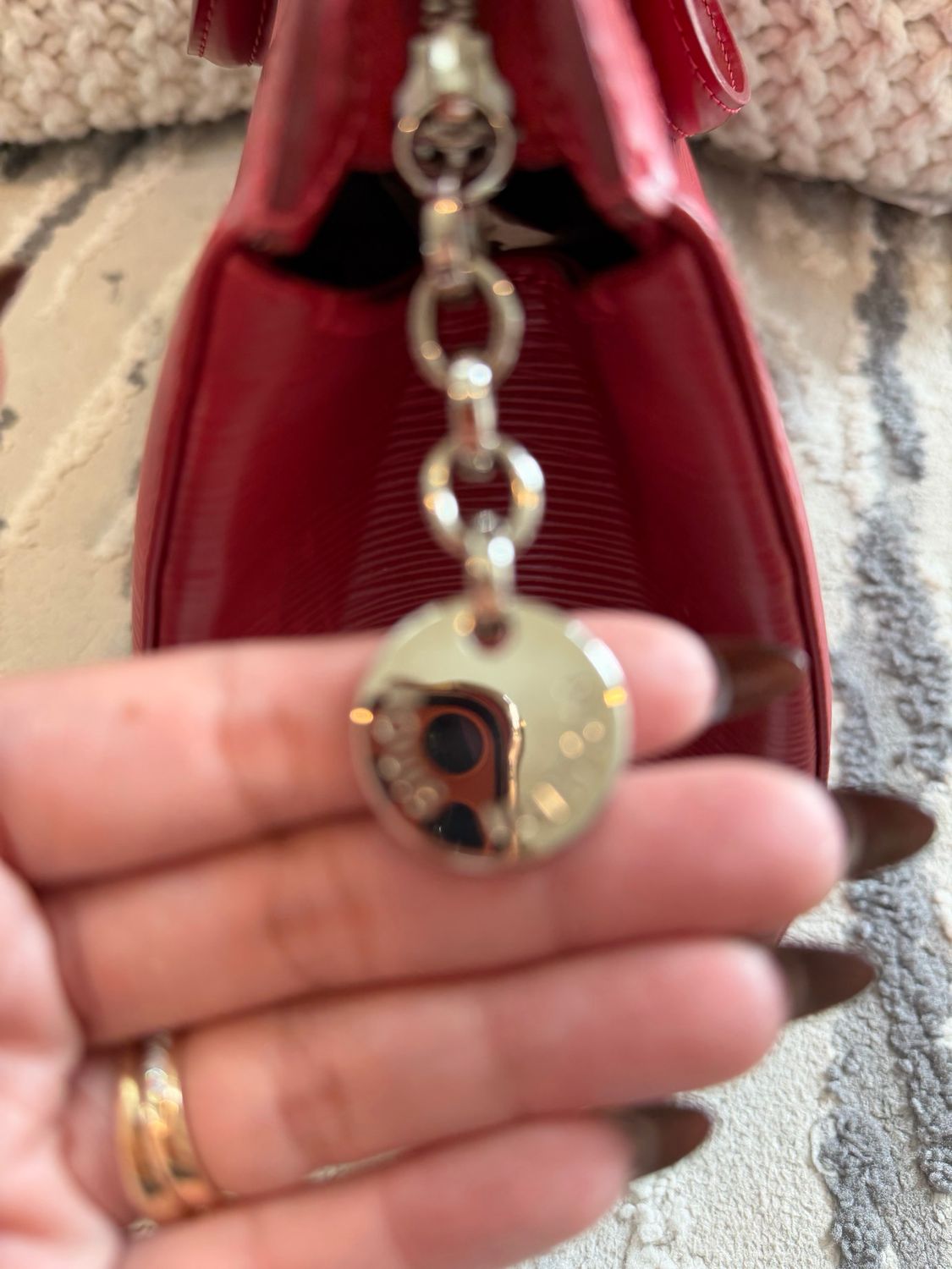 Louis Vuittom Red Epi Brea Top Handle