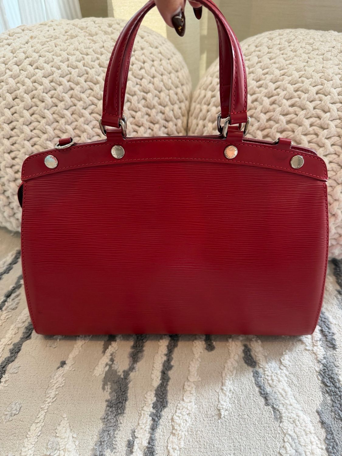 Louis Vuittom Red Epi Brea Top Handle