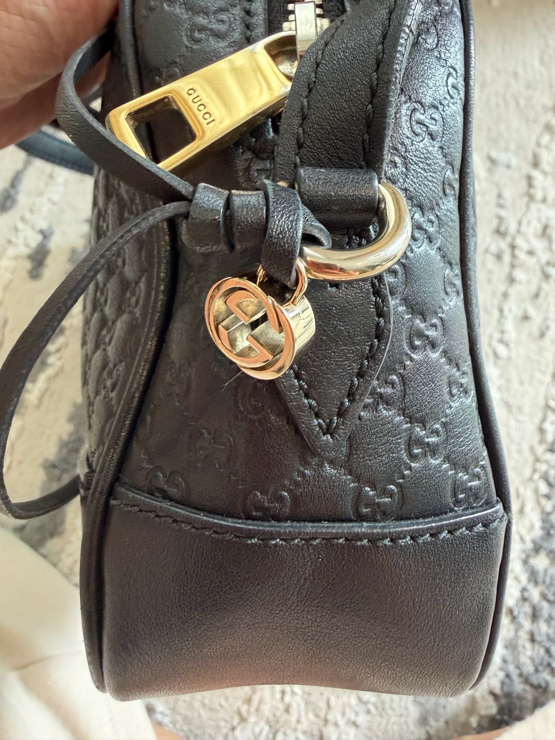 Gucci Guccissima Bree Camera Crossbody Messenger Bag