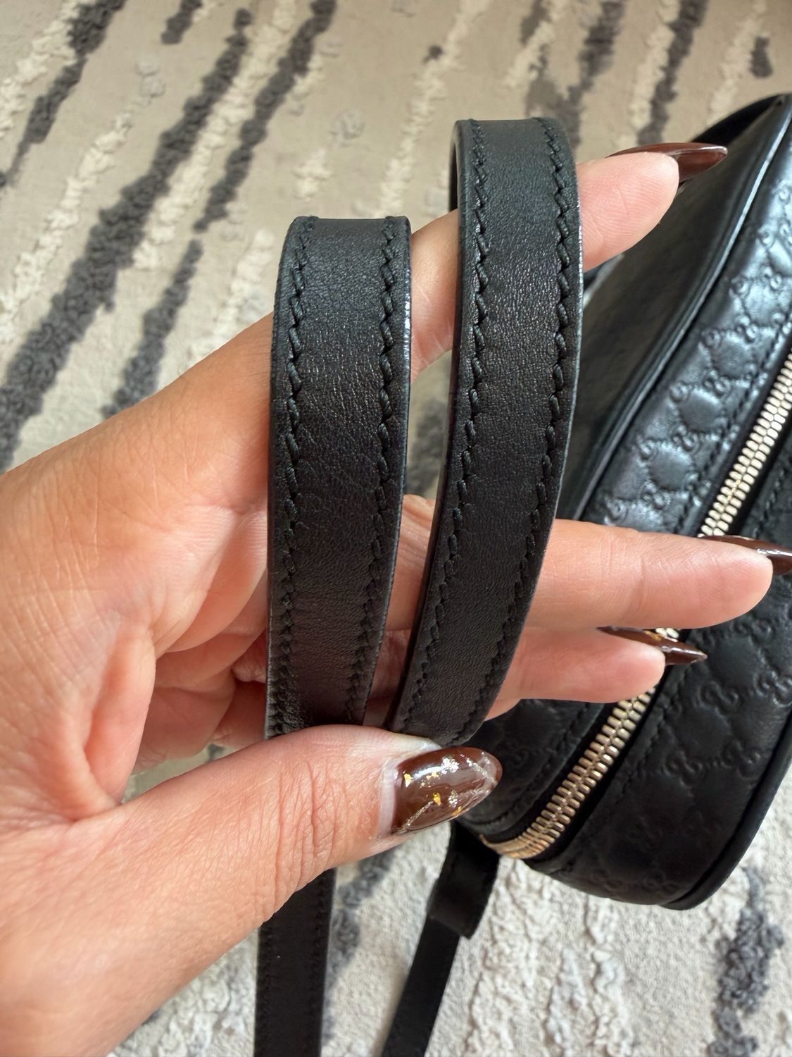 Gucci Guccissima Bree Camera Crossbody Messenger Bag