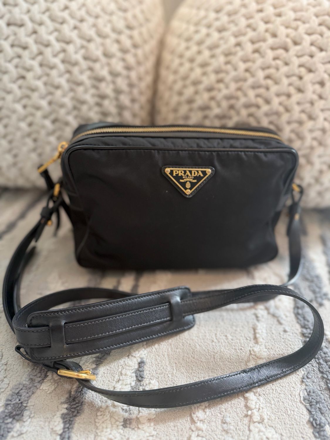 Prada Nylon Tessuto Camera Bag Zipper Messenger Crossbody